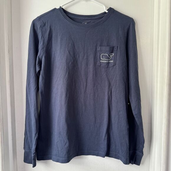 Vineyard Vines Men's XS Navy Blue Long Sleeve Cotton Vintage Whale Pocket Tee - Picture 2 of 6